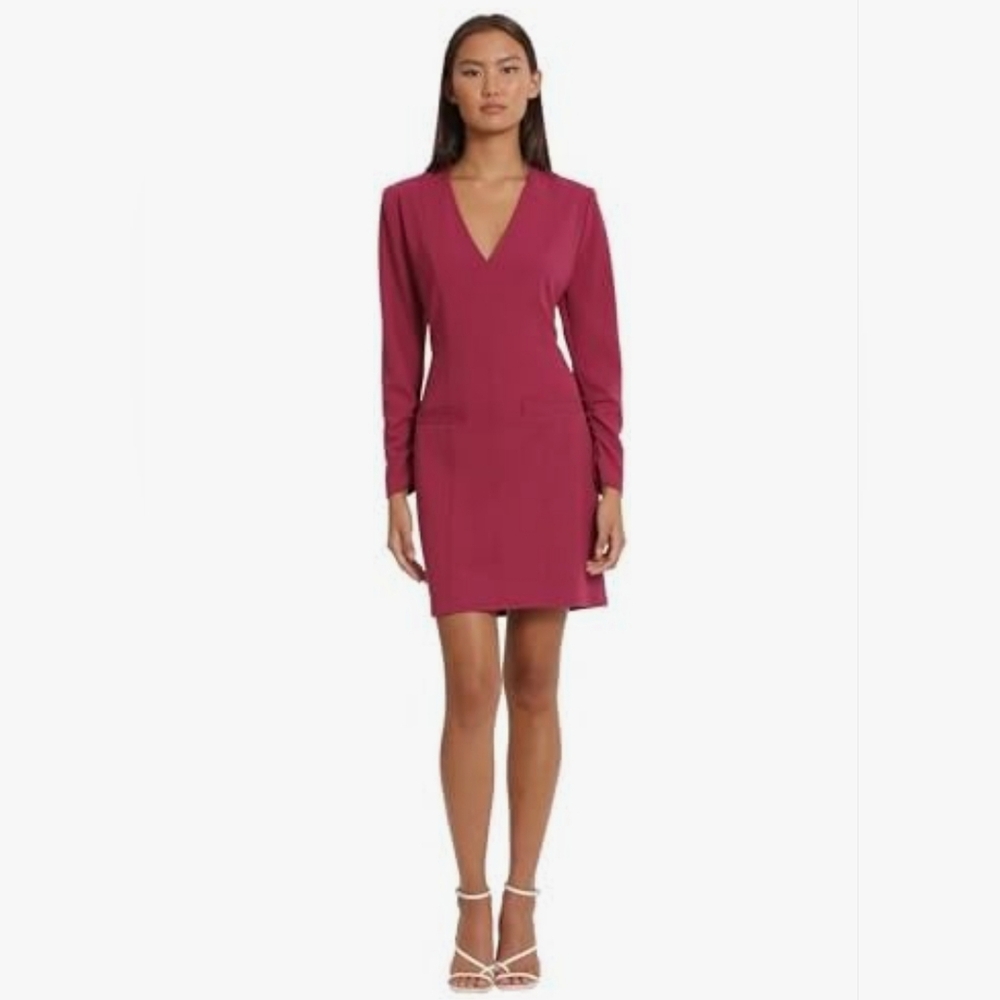 Donna Morgan, Long Sleeve Vneck Dress, Size 4